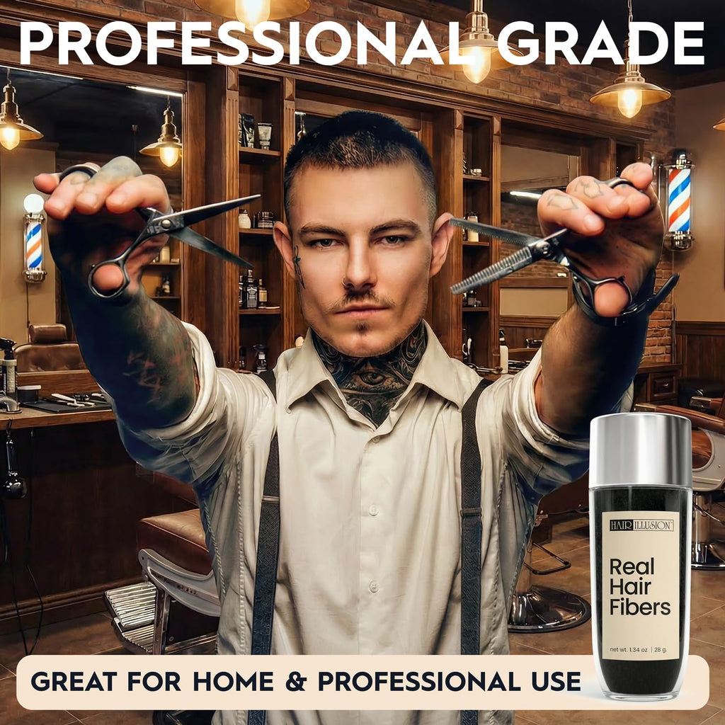 Hair Illusion Combo Kit - Hold Spray, 38g Hair Fiber Bottle, Applicator & Hairline Optimizer