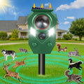 Ultrasonic Animal Repeller Outdoor - Cat Repellent & Deterrent with PIR Sensor & Flashing Light,Solar Powered Deer Repellent for Squirrels, Raccoons, Skunk,Rabbit,and Dogs, IP65 Waterproof （1 Pack）