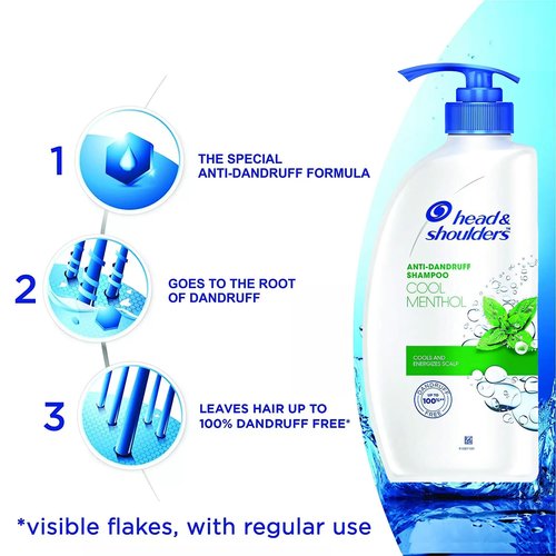 Head & Shoulders Anti Dandruff Shampoo, 2 Pack, Cool Menthol Scent Refreshes and Cleanses Scalp, Daily Use For all Hair Types, 22 oz Pump Bottles