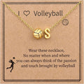 Volleyball Initial Necklace by [Brand Name] - A-Z Letter Design, Perfect Gift for Volleyball Lovers