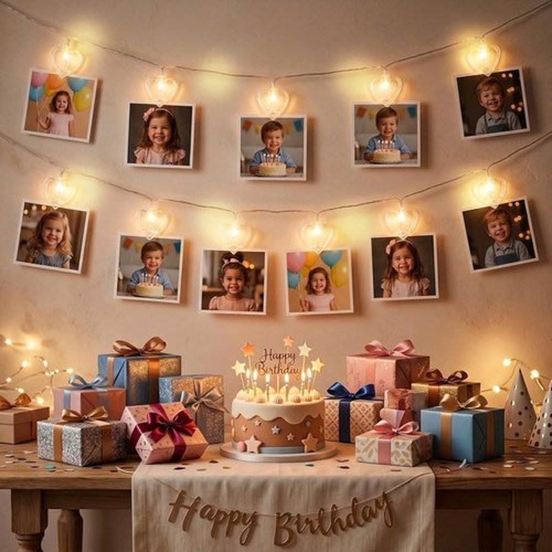 Skiennix 20 Photo String Lights - 9.85Ft Clear Clips for Indoor/Outdoor Decor | Perfect for Weddings & Parties