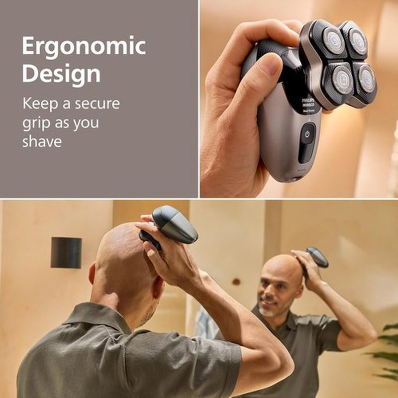 Philips Norelco Head Shaver Pro 7000 - Electric Shaver with 360° Flexing Head & ComfortCut Blades for Gentle, Clean Shave | Model HS7980/40