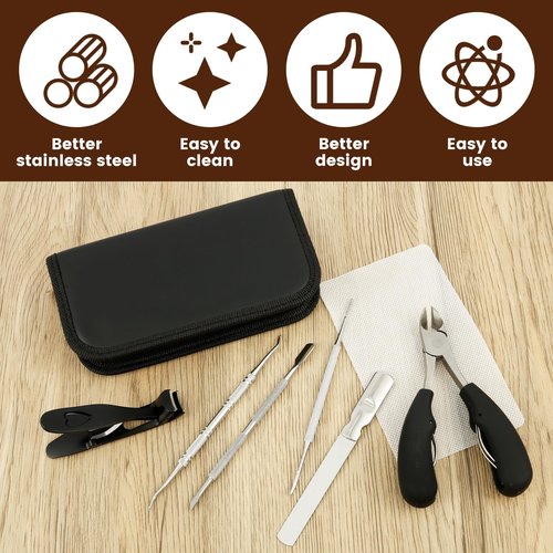 6Pcs Nails Clipper Set Stainless Steel Nail Trimming Large Opening Finger Clippers Splash Proof Fingernail Shear Set for Toes
