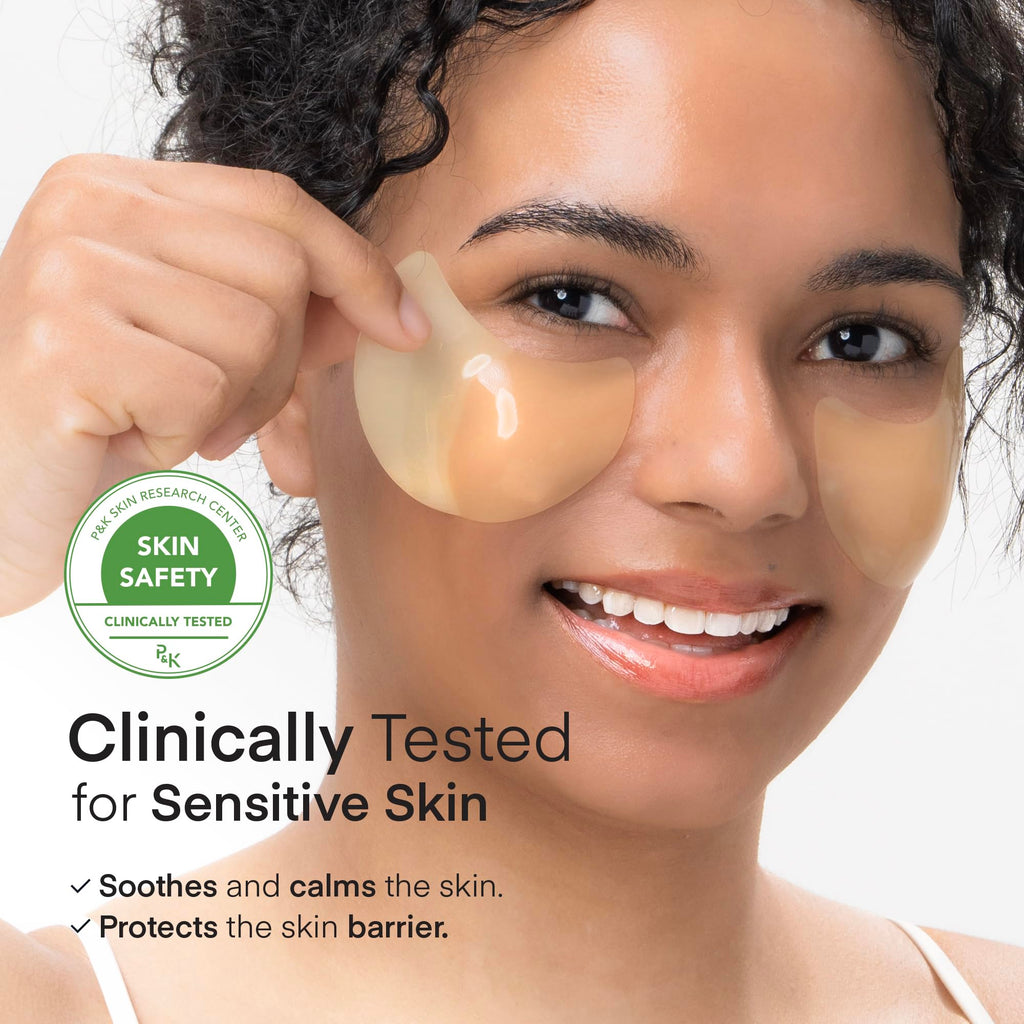 Terez & Honor Vitamin C Eye Patches - 60 Pcs Korean Brightening & Hydrating Under Eye Masks with Tranexamic Acid, Hyaluronic Acid - Dark Circles, Puffiness & Wrinkle Hydrogel Pads, Vegan, No Fragrance