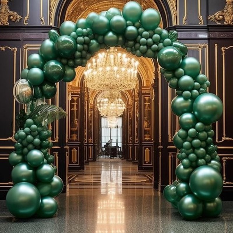 Metallic Green Balloon Garland Arch Kit - 130PCS in Various Sizes for Birthday, Graduation, Baby Shower & Wedding Decor