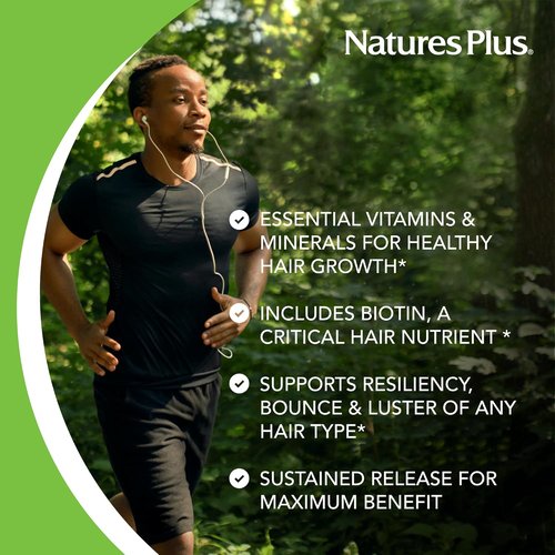 NaturesPlus Ultra Hair Tablets - 90 Sustained Release for Healthy Hair Growth | Gluten-Free, Pack of 2