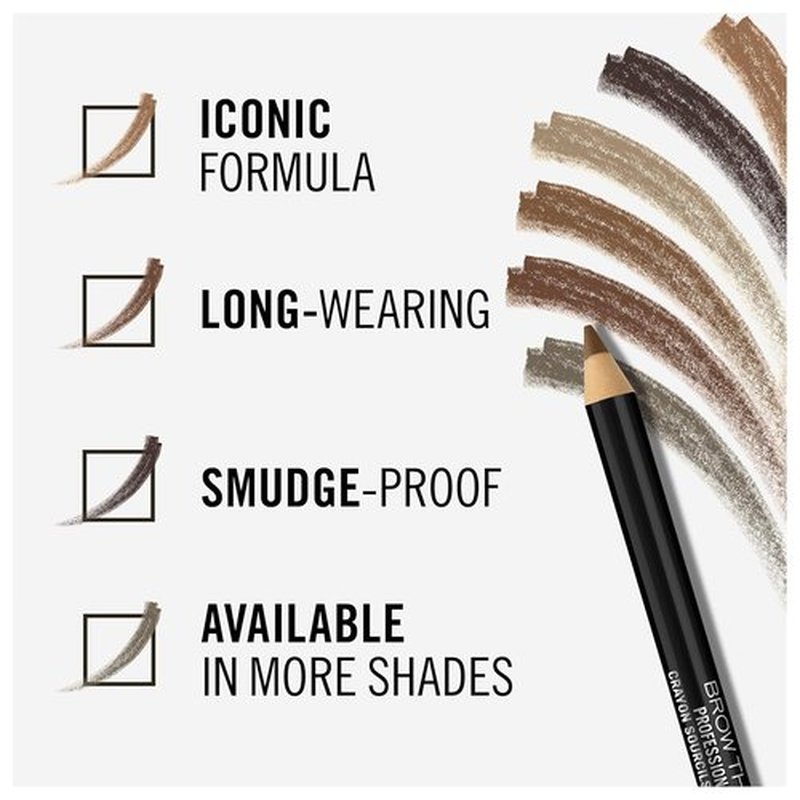 Rimmel London Eyebrow Pencil - Long-Wearing & Highly Pigmented with Built-In Brush | Dark Brown, 0.05oz