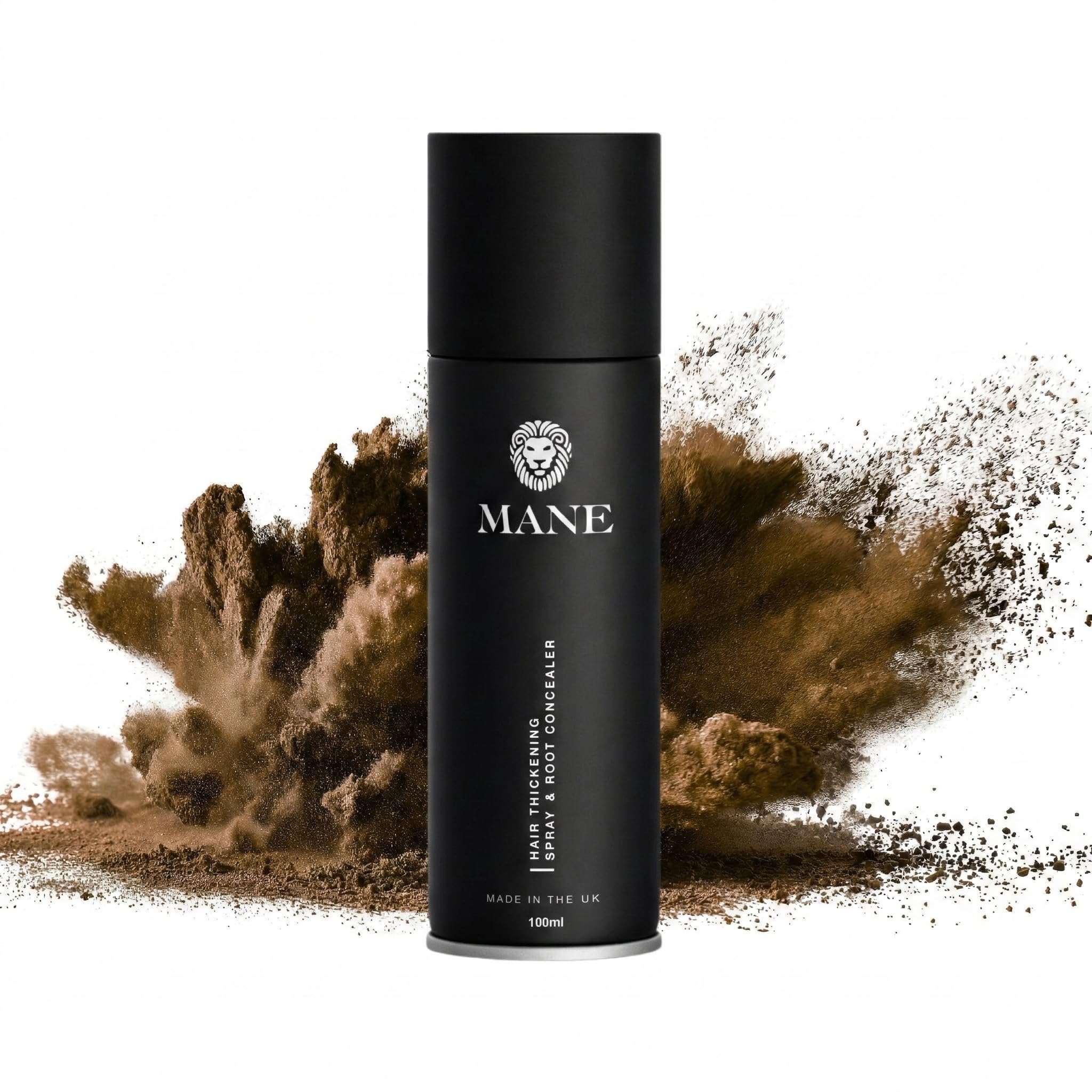 Mane Micro-Mineral Hair Thickening Spray & Root Touch Up Spray, Instant Volume & Root Cover Up for Thinning or Fine Hair, Buildable Coverage for Men & Women, Travel Size, Medium Brown, 100 ml