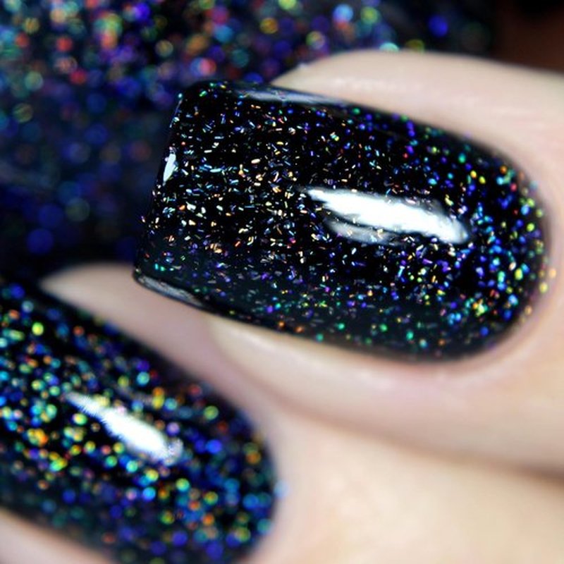 ILNP Cityscape - True Black Holographic Jelly Nail Polish | Long-Lasting, Chip Resistant, 12ml