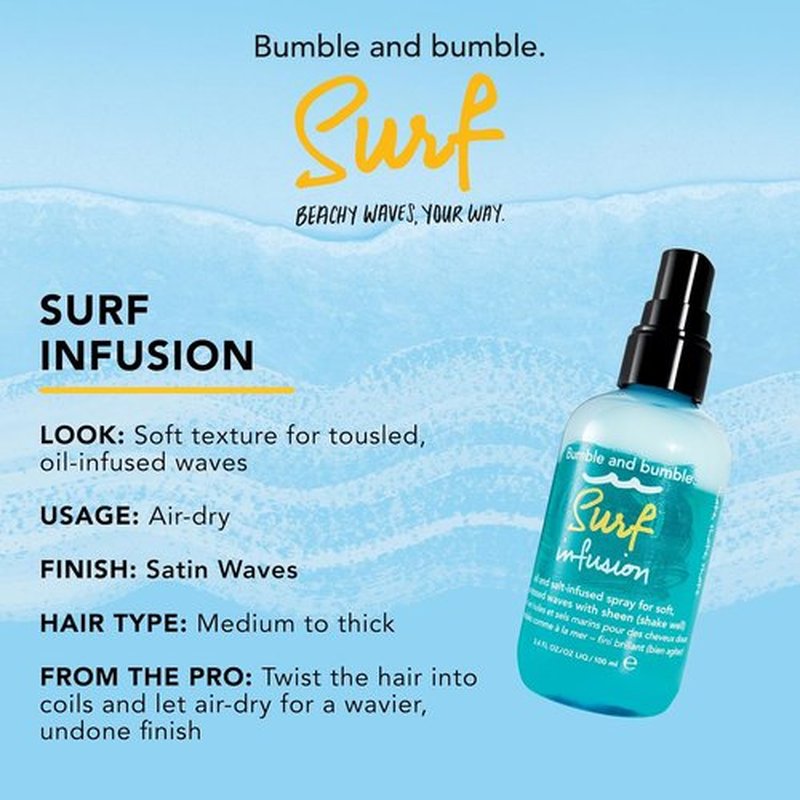 Bumble and bumble. Surf Infusion Oil and Sea Salt Spray - Adds Beachy Texture & Shine | 3.4 Fl Oz