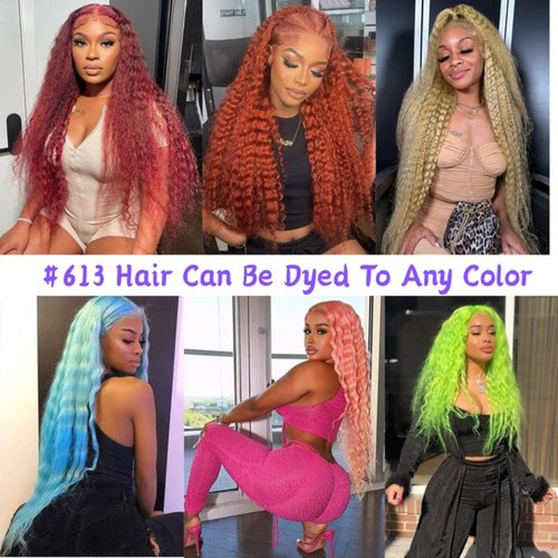 Grcabeir 30 Inch Blonde 13x4x1 Lace Front Wig Human Hair 180 Density Blonde Wig Human Hair 613 Deep Wave Wigs 613 Blonde T Part Wigs for Women