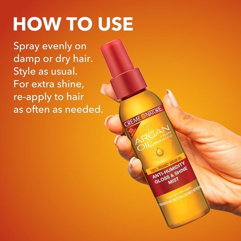 Creme of Nature Anti-Humidity Gloss & Shine Mist - Lightweight Frizz Control & Heat Protection | 4 oz