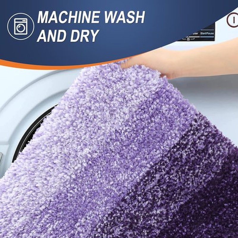 OLANLY Large Bathroom Rug Mat - Extra Soft Microfiber, Quick Dry & Machine Washable | 54x24, Violet