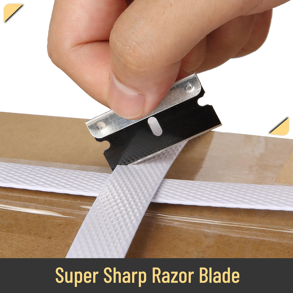 Bates Single Edge Razor Blades - 50 Pack, Black, Straight Edge for Scraper