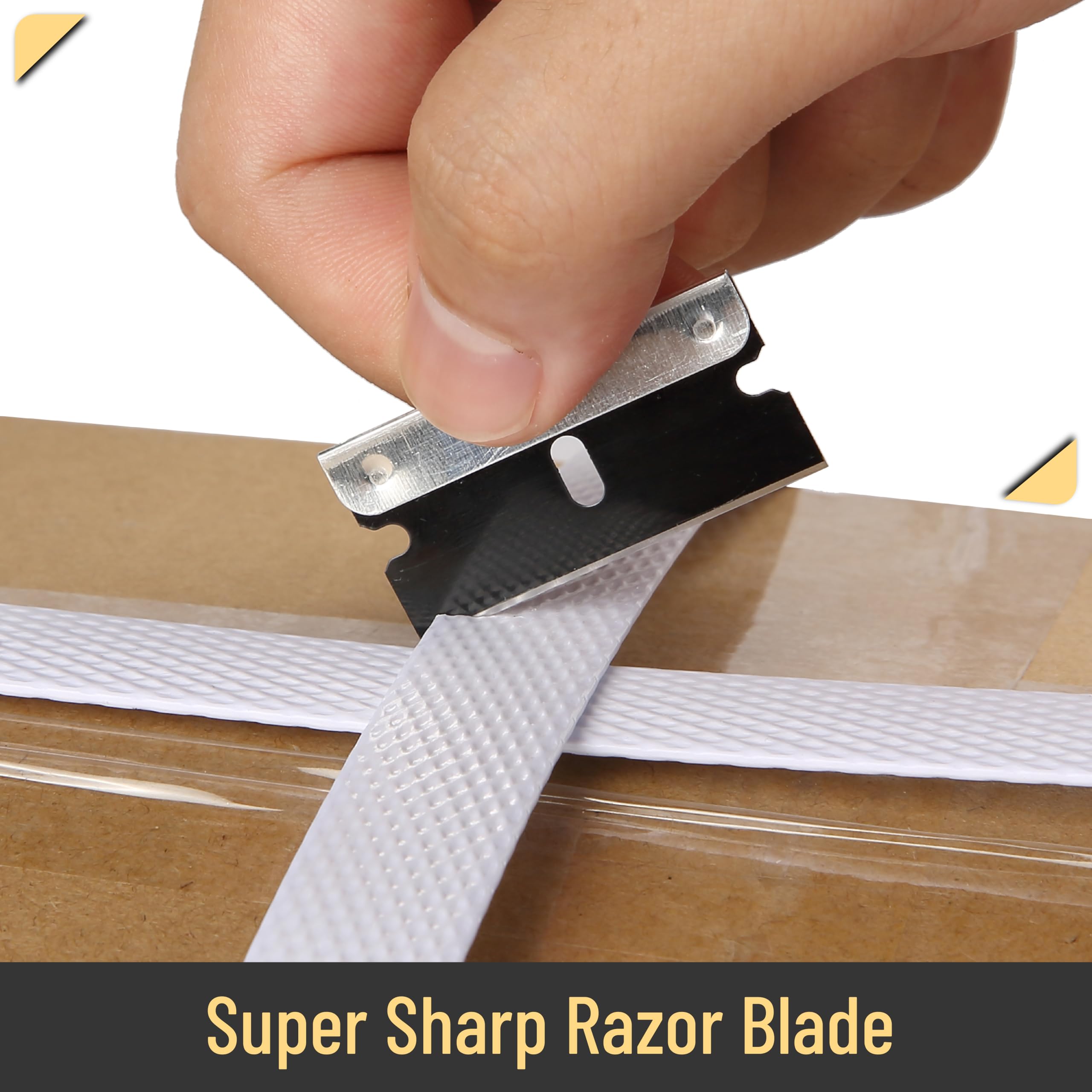 Bates Single Edge Razor Blades - 50 Pack, Black, Straight Edge for Scraper