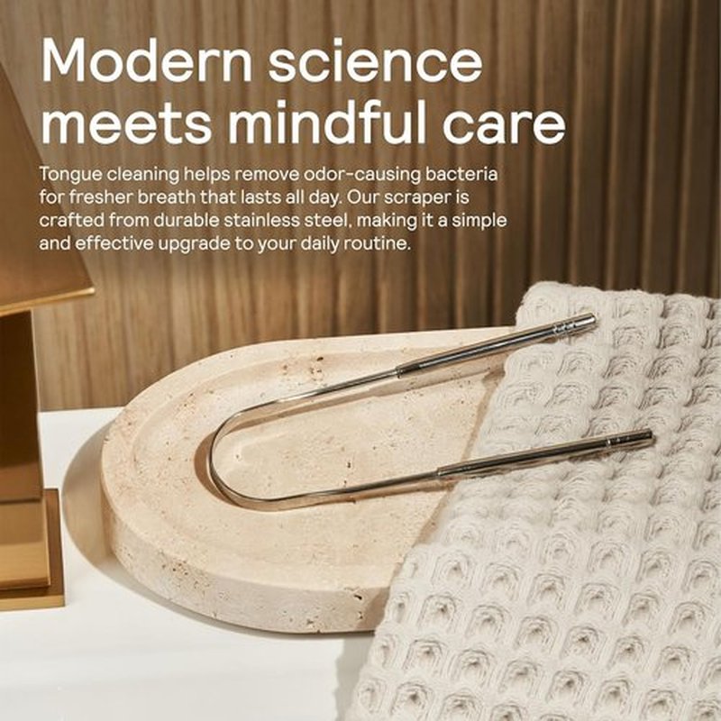 HUPPY Stainless Steel Tongue Cleaner - Reusable Scraper for Fresh Breath & Oral Hygiene | Durable Zero-Waste Tool