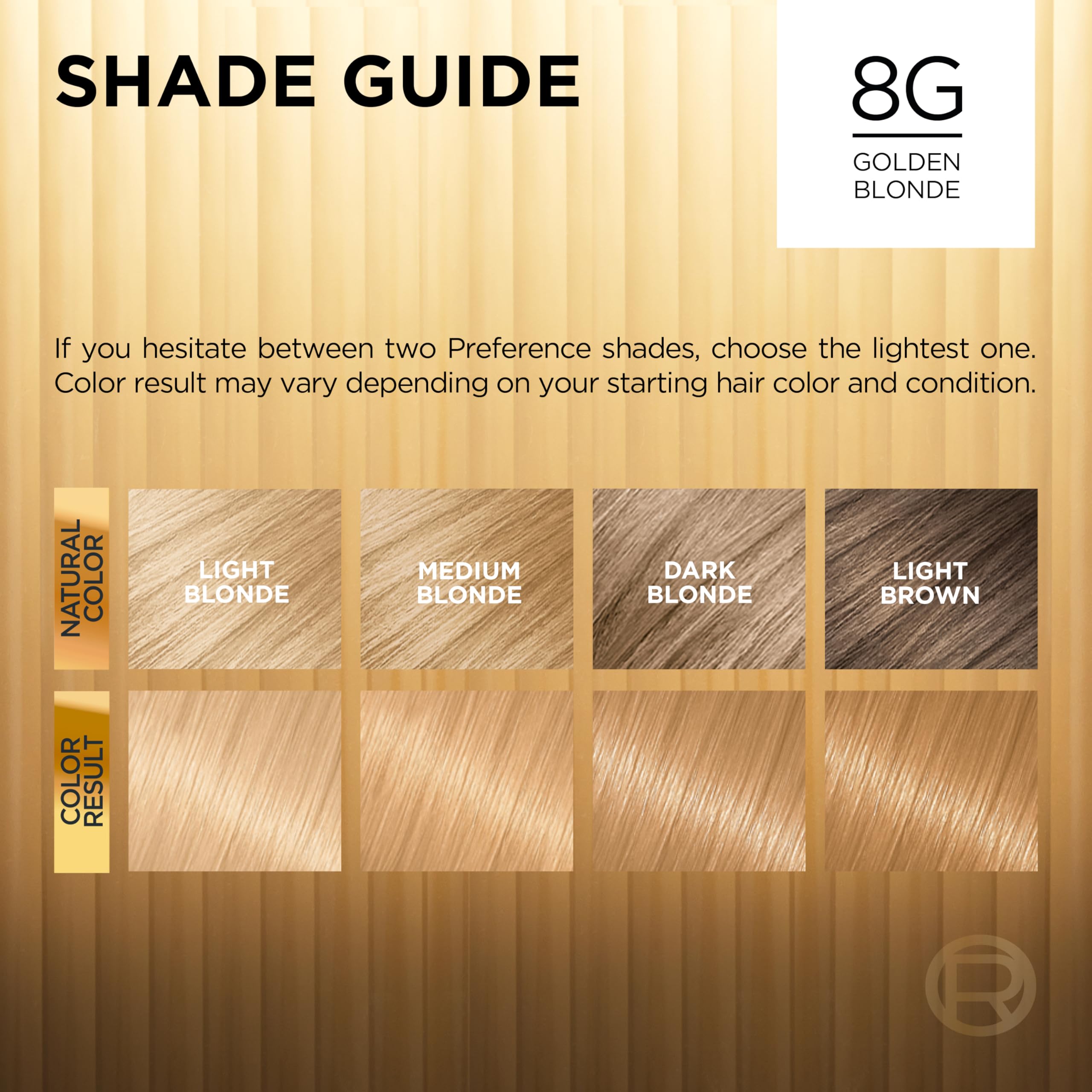 L'Oreal Paris Superior Preference Luminous Fade-Defying Permanent Hair Color, Hair Dye For Up to 9 Weeks of Radiance, Golden Blonde 8G, 1 Hair Dye Kit