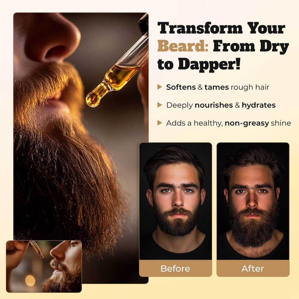 Grey Beard's Grooming Lounge - Unscented Beard Oil for Men 1 fl oz - Natural Leave In Conditioner with Jojoba, Argan and Grapeseed Oils