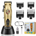 KEMEI Hair Clippers for Men Professional, Barber Clippers for Hair Cutting & Grooming, Cordless Beard Trimmer with Charging Base LED Display KM-2230 Gold