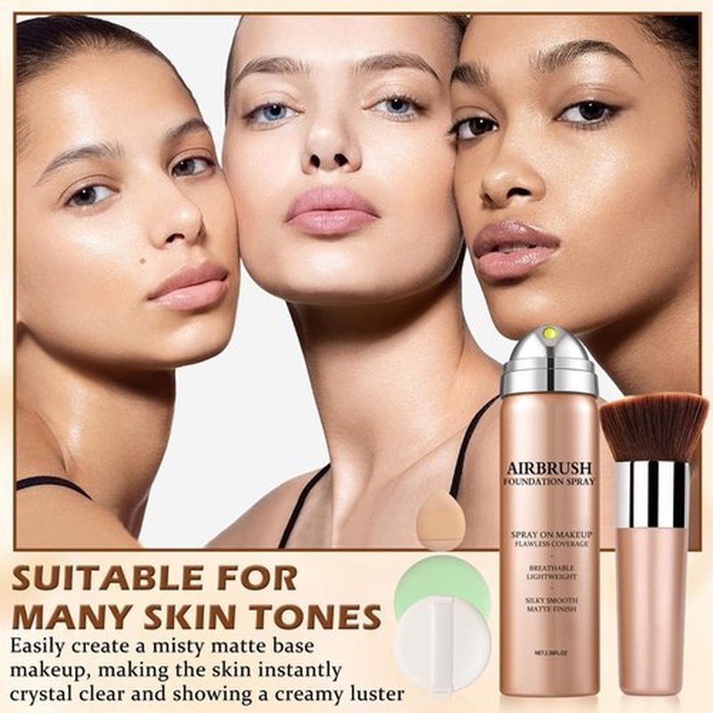 LZXLUKGIR Air Brush Makeup Foundation,Magic Minerals Airbrush Foundation Makeup,Silk Flawless,Buildable Coverage,Moisturizing Formula for Smooth Radiant Skin (01 Natural/Warm Porcelain)