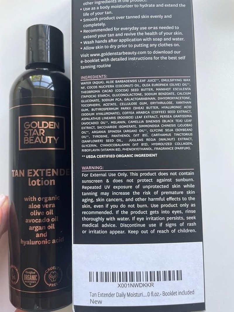 **Tan Extender Daily Moisturizer by [Brand Name] - Organic Oils & Hyaluronic Acid for Long-Lasting Tan | 8.0 fl. oz.**