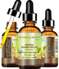 Botanical Beauty Organic SESAME SEED OIL 100% Pure Natural Virgin Unrefined Undiluted Cold Pressed Carrier Oil for Face, Skin, Body, Hair, Massage, Nails (4 Fl Oz 120 ml)