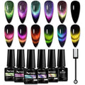 MTSSII Cat Eye Gel Polish Set,Magnetic Gel Nail Polish Kit with Magnet, Soak Off UV Cateye Gel Polish Kit Glitter Nail Art DIY Salon Gifts For Women 7ml/0.24fl.oz
