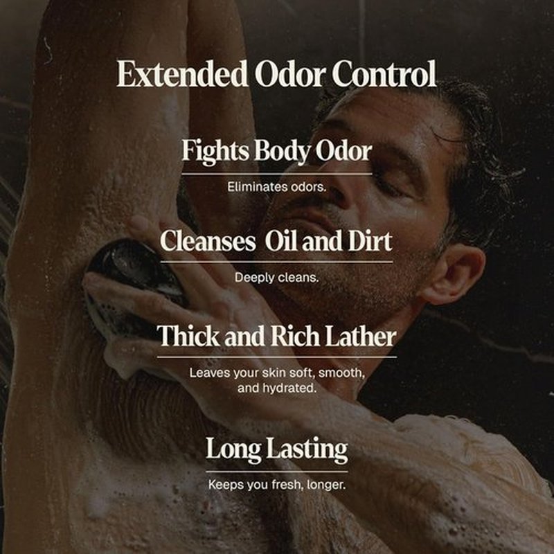 Black Wolf Deodorizing Body Wash for Men - Long-Lasting Hydrating Shower Gel with Agave Scent - Removes Odor & Grime