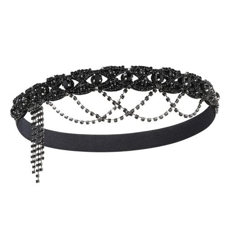 BABEYOND 1920s Flapper Headpiece Roaring 20s Headband Great Gatsby Headband Chain for Women Vintage Hair Accessory