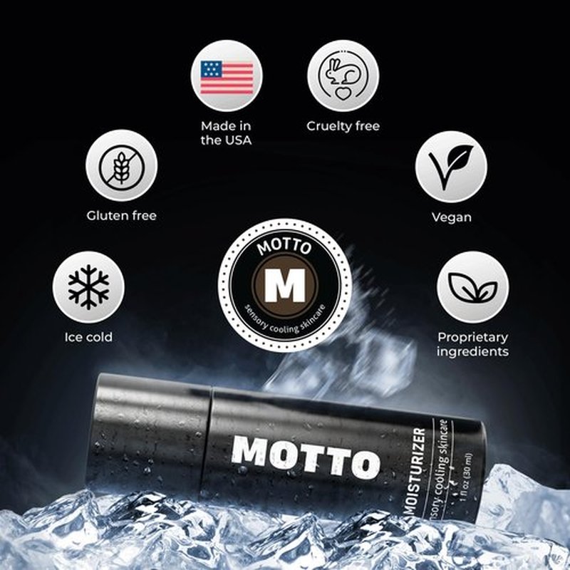 MOTTO Men's Face Moisturizer: "A Cold Plunge For Your Face". ICE COLD Hydrating Cream, Lightweight & Non-Greasy for Daily Use. Soothes & Cools Instantly.