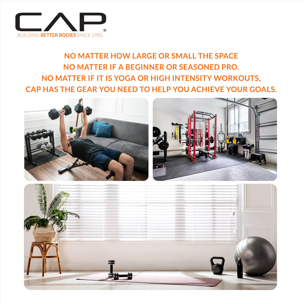 CAP Barbell Folding Exercise Mat – Durable, Anti-Tear, Thick Padding for Fitness, Aerobics, Gymnastics & Home Workouts. 72"L x 24"W x 2"Thick. BLACK