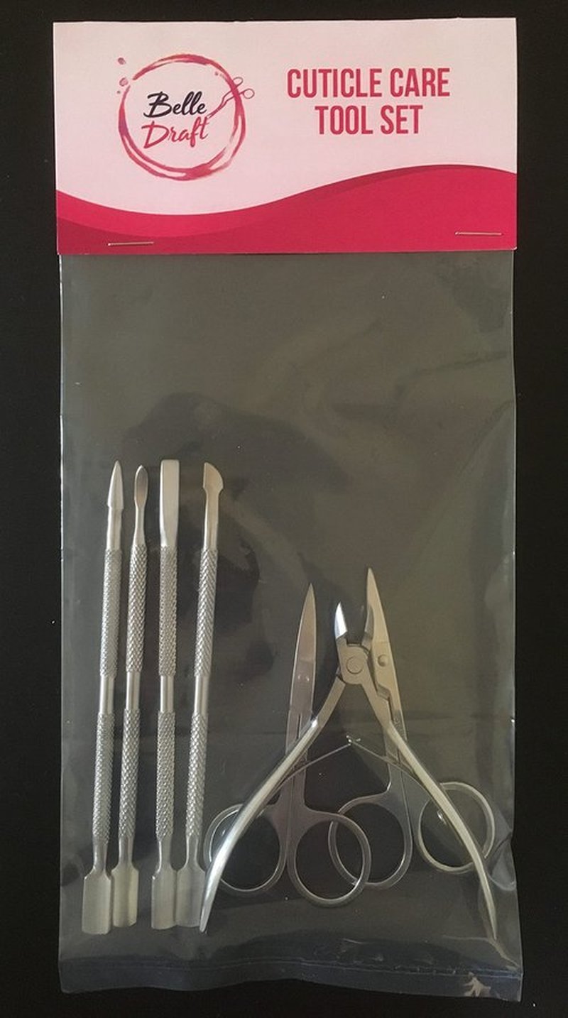 Stainless Steel Cuticle Remover Tool Set - Straight Cuticle Scissors (3.5”), Curved Cuticle Scissors (3.5”), Cuticle Nippers (3.7”) & Cuticle Pusher Set of 4 (5” each).