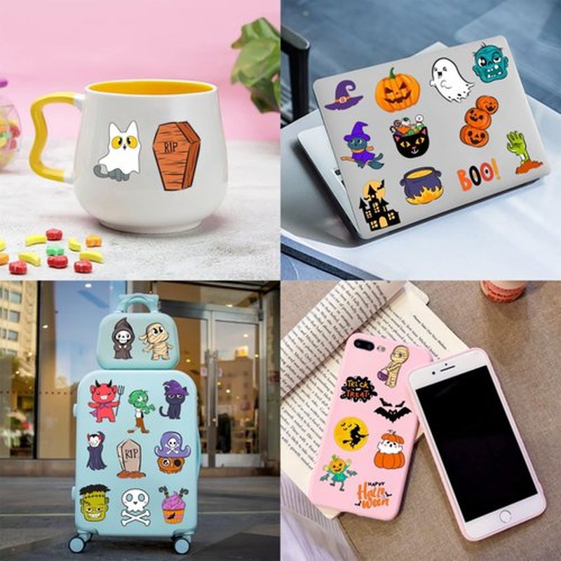 144PCS Halloween - 72 Temporary Pre-Cut Tattoos & 72 Slap Bracelets Halloween-Themed Birthday Supplies, Baby Shower Gifts, Classroom Rewards & Party Decor for Kids (Boys & Girls)