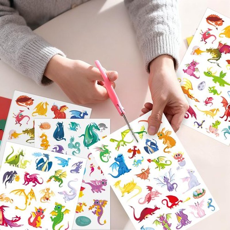 Dragon Tattoos Party Supplies Decorations Favors - Magic Dragon Waterproof Temporary Video Cartoon Stickers for Kids Birthday Party Activity (355pcs)