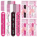 50 Sets 4.72" Breast Cancer Awareness Gift Nail File with Pink Ribbon Design Breast Cancer Awareness Nail Files Bulk Manicure Tools for Women Party Gift Accessories(48PC)