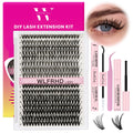 WLFRHD Lash Clusters Kit 320 Pcs D Curl DIY Natural Wispy Lashes Eyelashes Clusters Eyelash Extension Kit with Eyelash Bond and Seal, Remover & Tweezers (30D+40D, Mix9-16mm Kit)