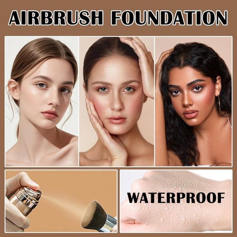 Airbrush Foundation Makeup, Silk Airbrush Flawless Sunscreen Setting Spray for Older Women, Foundation for Smooth Radiant Skin, Moisturizing Breathable Spray Makeup with Anti-aging(01# Natural)