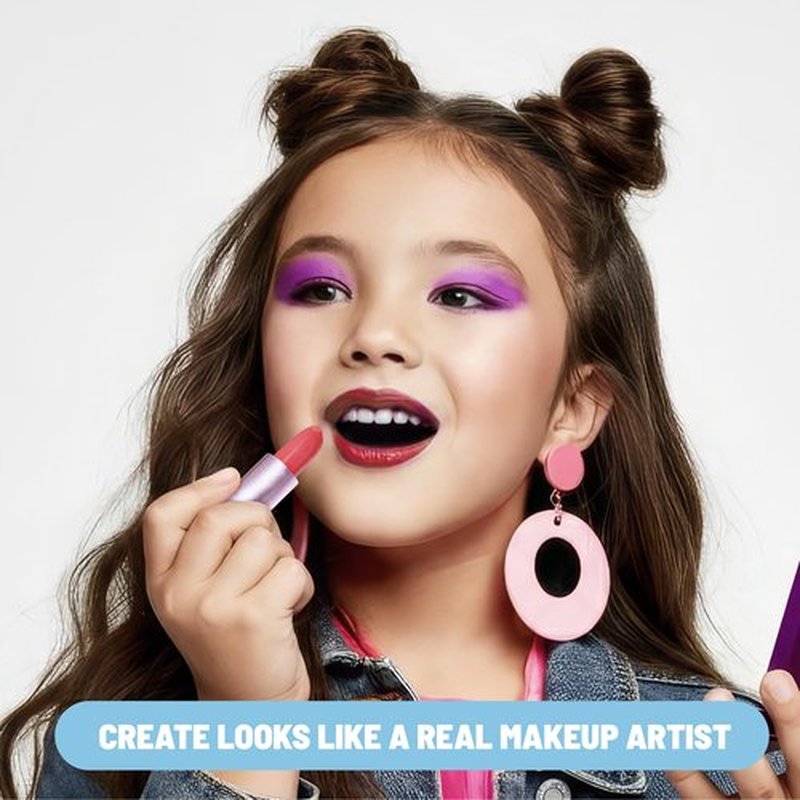 Claire's Ultimate Makeup Kit, 18-Piece Real Cosmetic Set, Makeup for Kids 8-12, Girl Toys & Beauty Activity Gift with Lip Gloss, Lipstick, Eyeshadow, Eyeliner, Blush, Highlighter & Carry Case