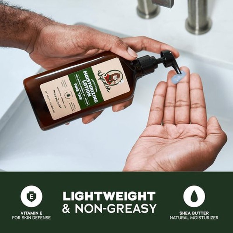 Dr. Squatch Natural Hand & Body Lotion for Men - 24-Hour Moisturization with Shea Butter & Coconut Oil - Pine Tar (10 fl oz, 2-Pack)