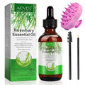 Organic Rosemary Oil (60ml) with Scalp Massager - Hair Growth, Eyelash, Eyebrow & Body Oil for Nourishing and Improved Circulation