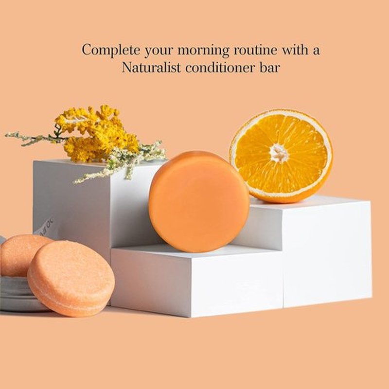 Naturalist Solid Shampoo Bar - 100% Organic & Vegan | pH Balanced, SLS Free | Eco-Friendly Travel Size (Orange Mood)