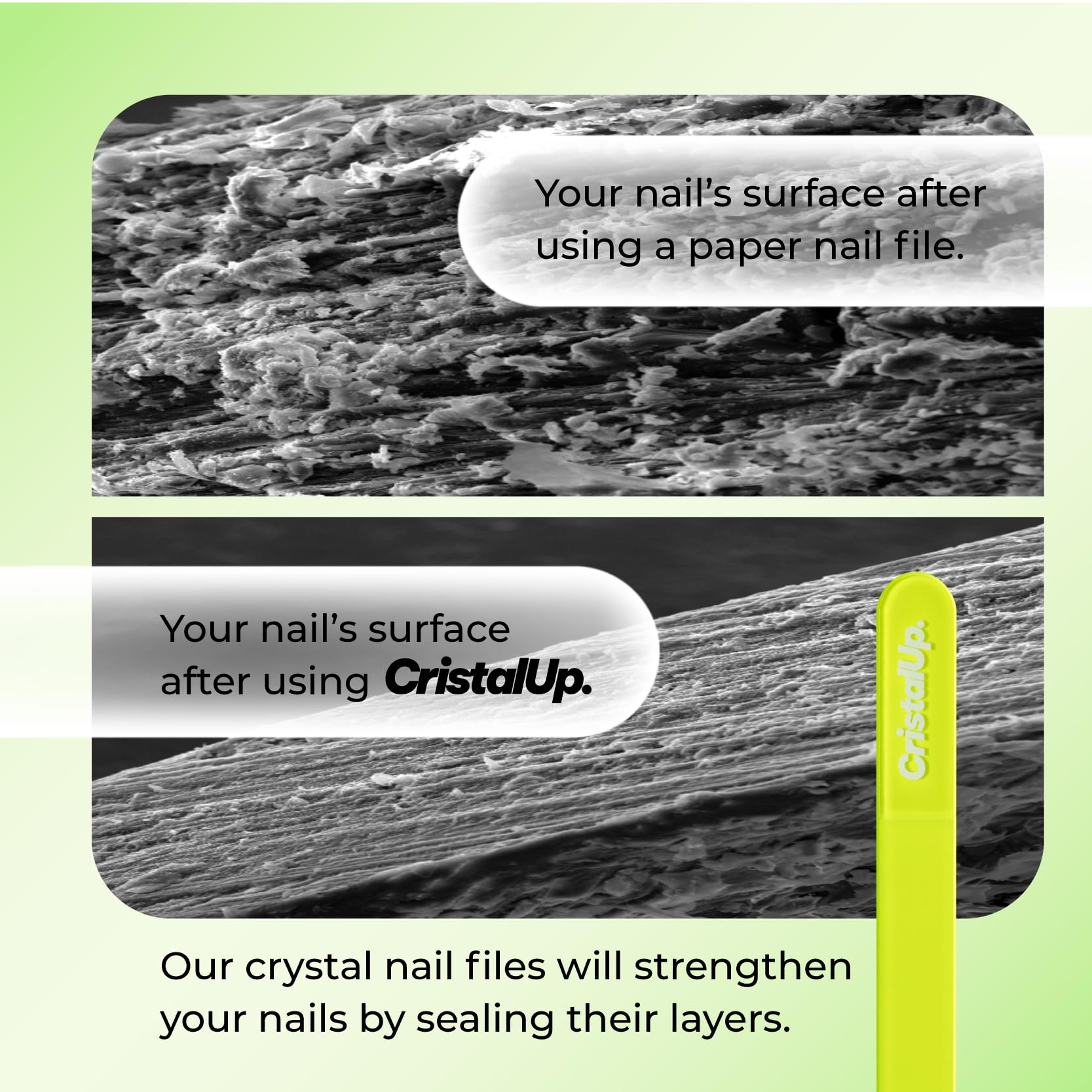 Crystal Nail File 4 in, Glass File Ideal for Purse, Durable, Safe and Gentle on Nails, Perfect for Travel Home, Office and On the Go, Portable Design