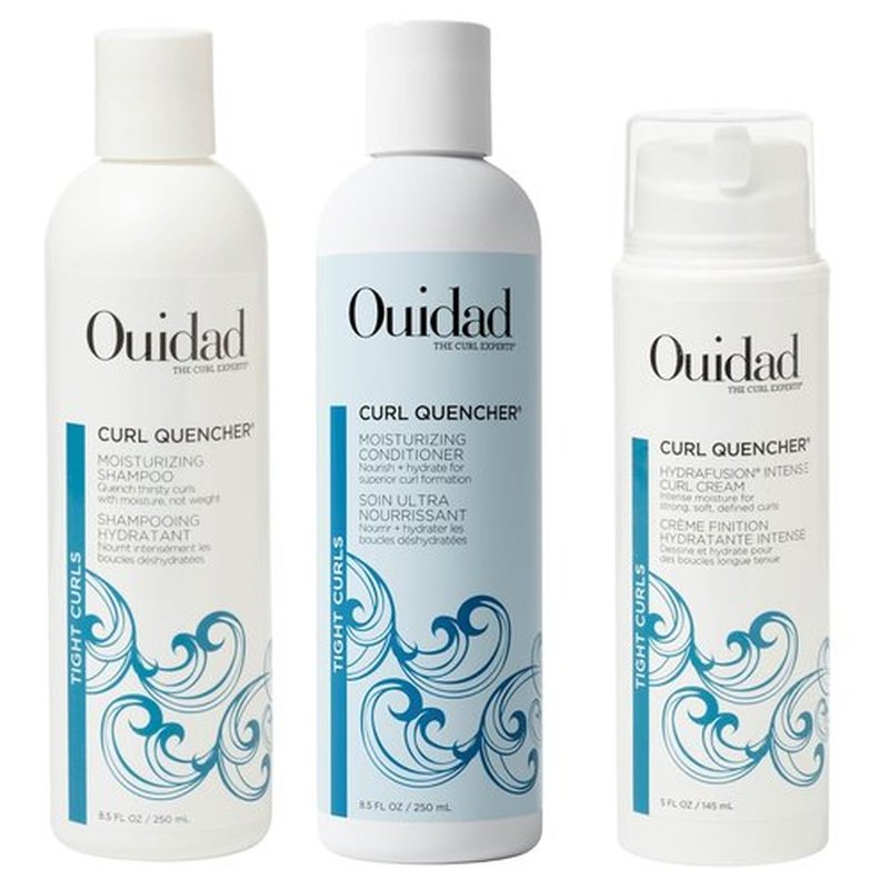 Ouidad Curl Quencher Bundle | Moisturizing Shampoo, Conditioner & Curl Cream - 8.5 fl oz Each, Vegan, Color-Safe, Frizz Control