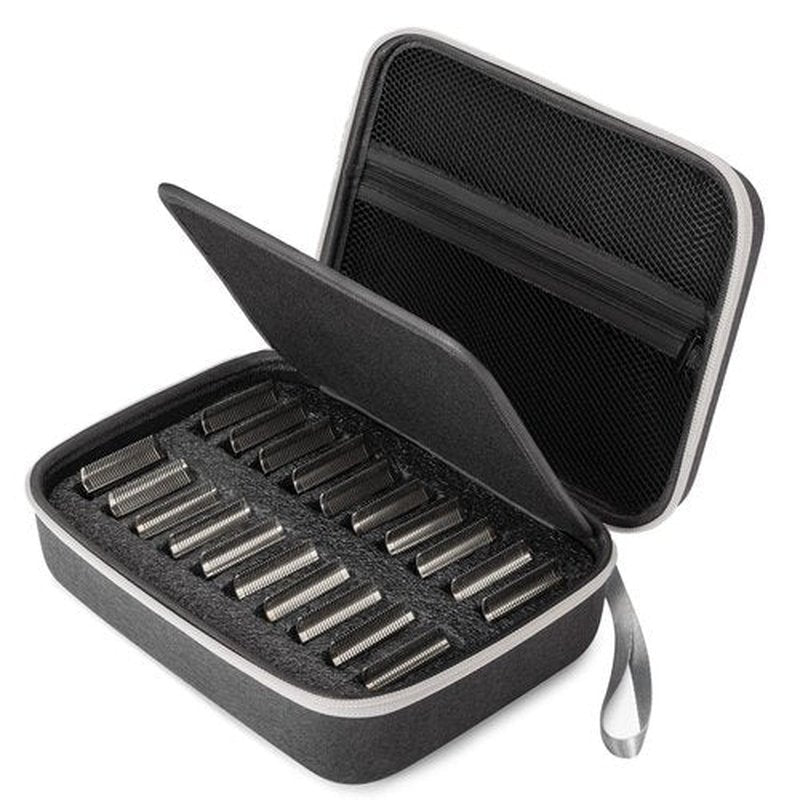 Noverlife Hair Clipper Guard Blades Holder Case, Barber Guard Storage Bag for 20 Metal Blades Hard Storage Travel Case