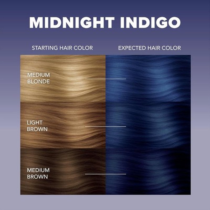 Splat Midnight Indigo Hair Color Dye - Vegan & Cruelty-Free, 6 Fl Oz | Semi-Permanent Formula
