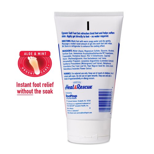Heal&Rescue Epsom Salt Foot Gel, 4 Ounce, Soothing Relief for Painful, Tired, Aching Feet, Ditch the Foot Bath for Instant Relief