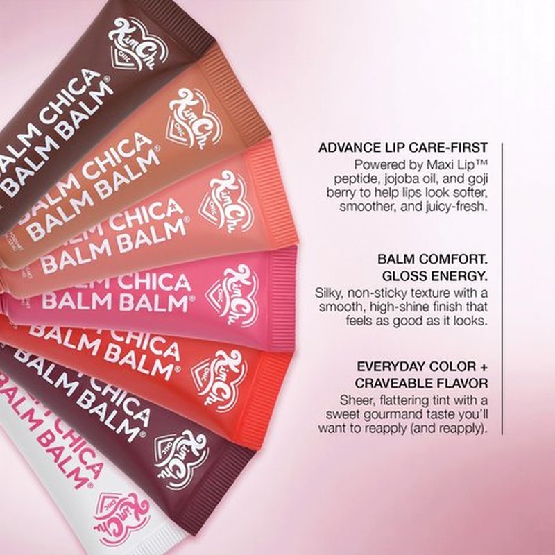 KimChiChic Beauty Balm Chica Balm Balm, Glossy Tinted Flavored Lip Balm, Hydrating Vegan Lip Gloss, Cruelty-Free, Paraben-Free Treatment for Soft, Smooth Lips, 0.8 fl. oz, 04-Pink Watermelon
