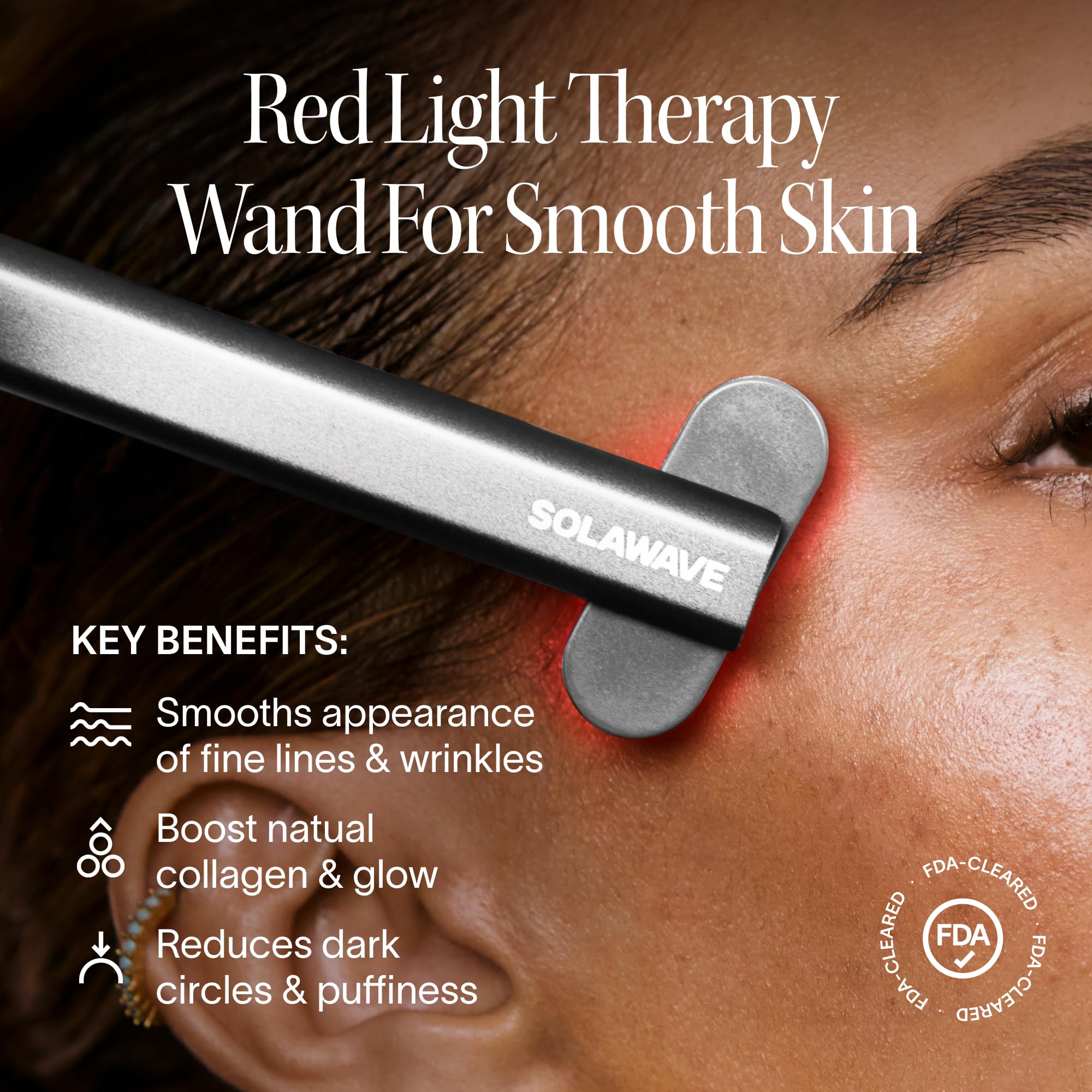 Solawave 4-in-1 Red Light Therapy Wand for Face & Neck | Beauty Device with Galvanic Current, Massager & Warmth | Anti-Aging, Wrinkle Reduction, Skin Tightening, Depuffing & Rejuvenation (Matte Black)