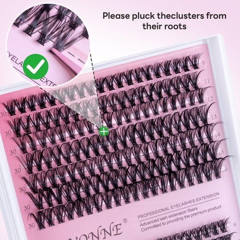 PAVONNE Lash Extension Kit DIY 280pcs Lash Clusters, 9-16mm 30D 40D Individual Lashes with Lash Bond and Seal, Lash Tweezers for Self Use (30D&40D, 0.07D, 9-16mm, Kit)