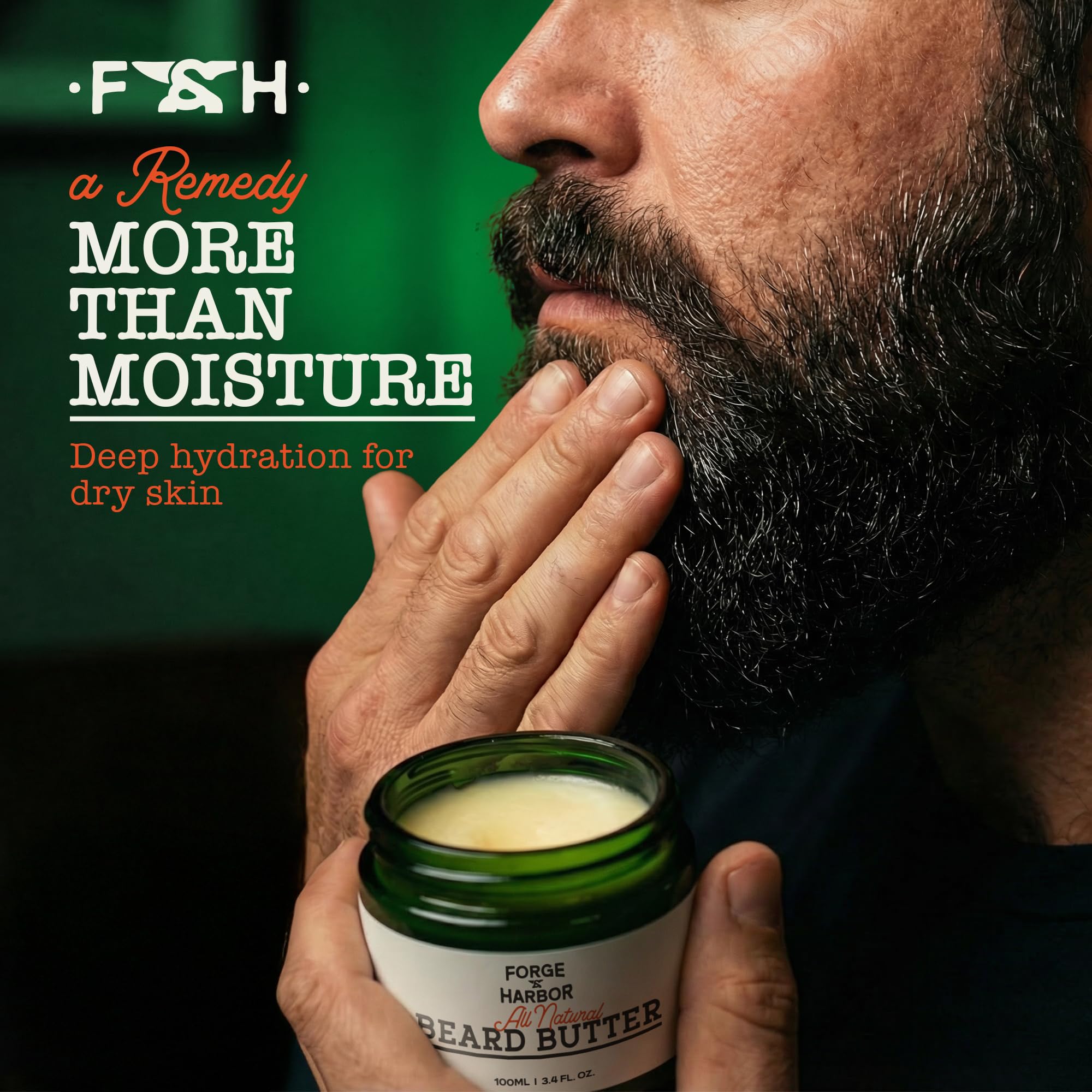 All Natural Beard Butter | Anti-flake, Anti-itch, Light Hold, Hydration & Growth Support | Beard Conditioner & Softener with Shea Butter, Beeswax, Rosehip, Castor & Argan Oils (3.4 Fl Oz (Pack of 1))